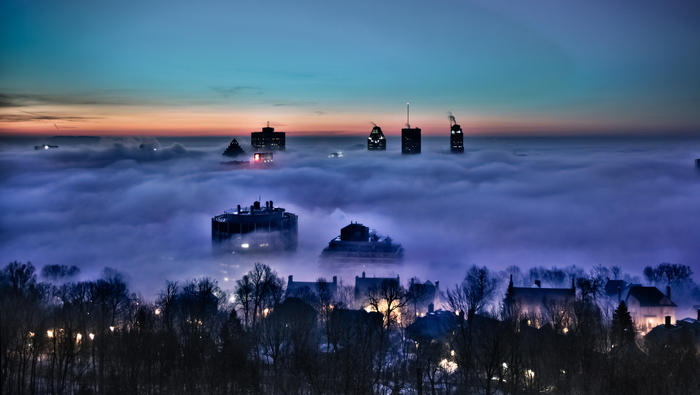 Montréal sous la brume